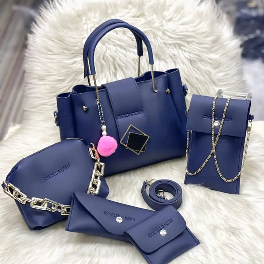 Trendy 5-in-1 Women’s Handbag Set with Sling and Wallets - SHEBAGS